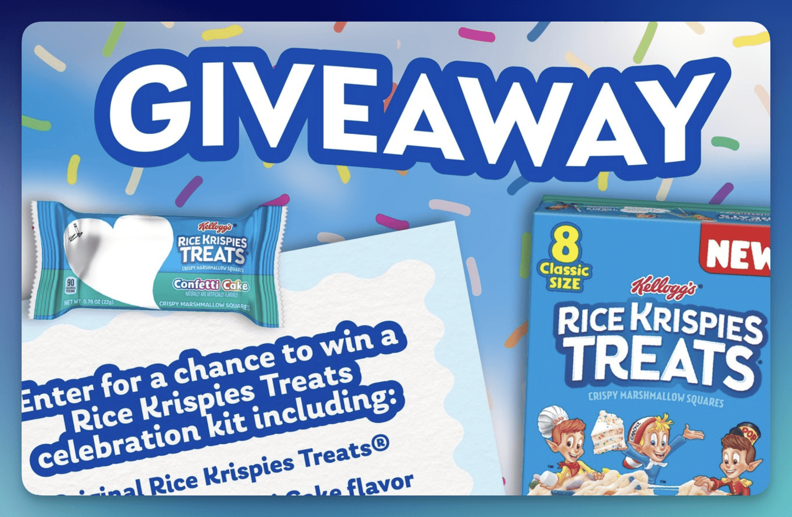 Win a Rice Krispies Treats Confetti Cake Kit – 10 Winners for Our Instagram Giveaway! Win a Rice Krispies Treats Confetti Cake Kit – 10 Winners for Our Instagram Giveaway!
