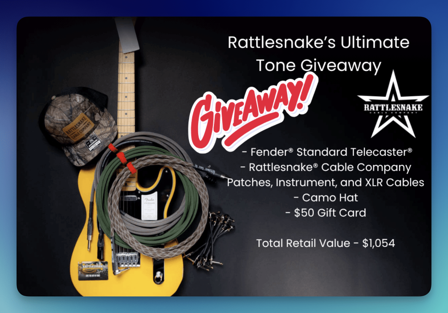 Win Big: Join the Rattlesnake Cables Sweepstakes for Your Chance at Premium Gear! Win Big: Join the Rattlesnake Cables Sweepstakes for Your Chance at Premium Gear!